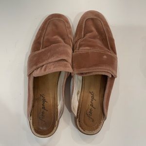 Free People Pink Suede Mules